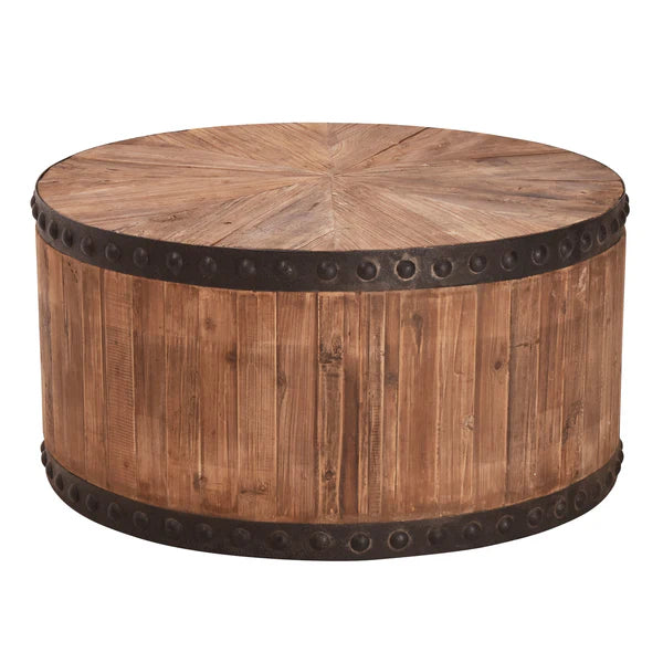 Drum Elm Parquet Coffee Table