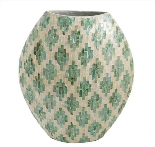 Green and White Vase