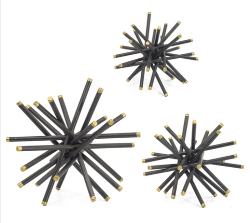 Metal Spike Ornaments (set of 3)