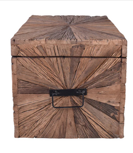 Patterned Wooden Large Trunk